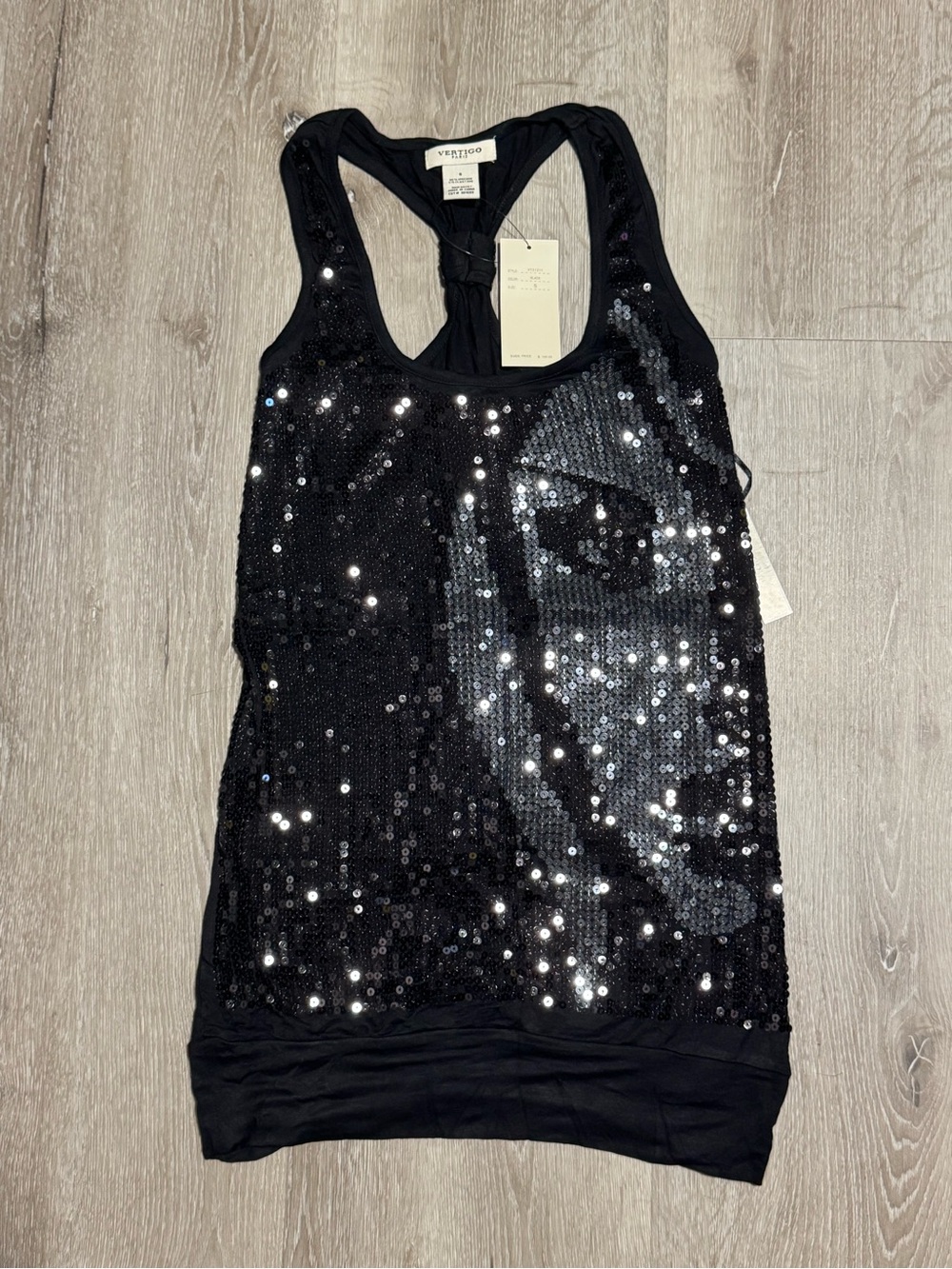 Deadstock Vertigo Black Sequin Tank Top